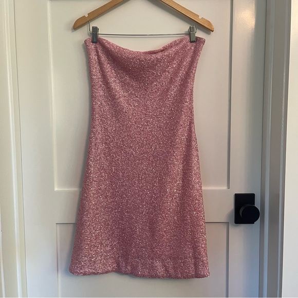 Susana Monaco Pink Sequin Tube Dress Size XL - Picture 3 of 9